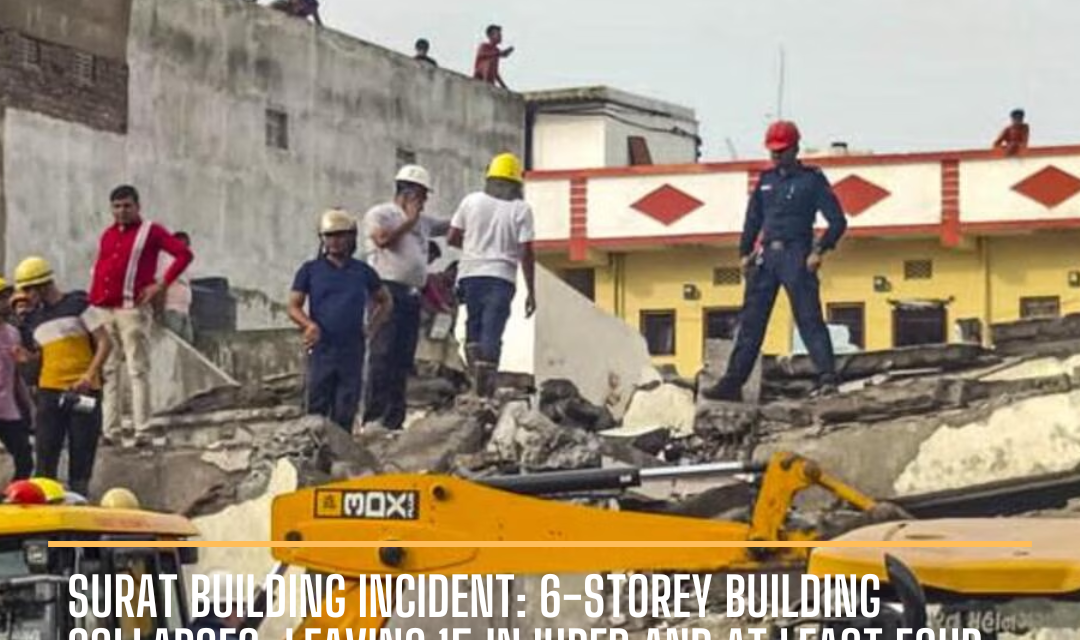 The eight-year-old building at Sachin Pali hamlet in Gujarat's Surat collapsed after several days of heavy rains.