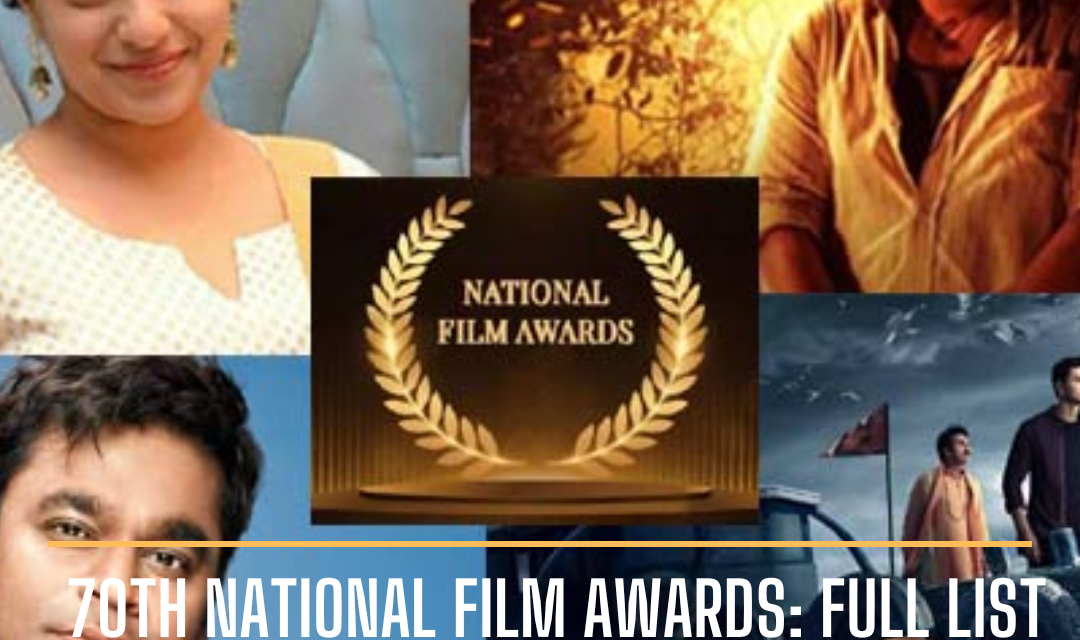 The 70th National Film Awards were announced on Friday to recognize India's outstanding films of 2022.
