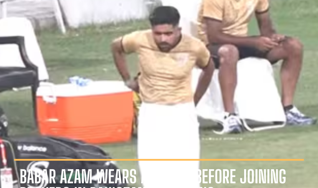 The cricketer misplaced his trousers and had to resort to a towel to reach in time for the prayers.