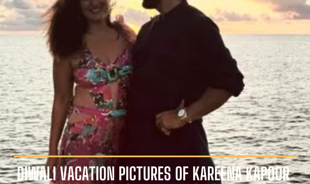 The actress, who posed with her husband, Saif Ali Khan, was seen on a beach wearing a floral dress.