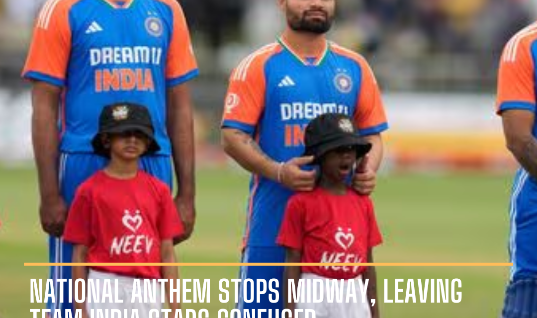 Before the 1st T20I, national anthem stopped midway, making fans angry.