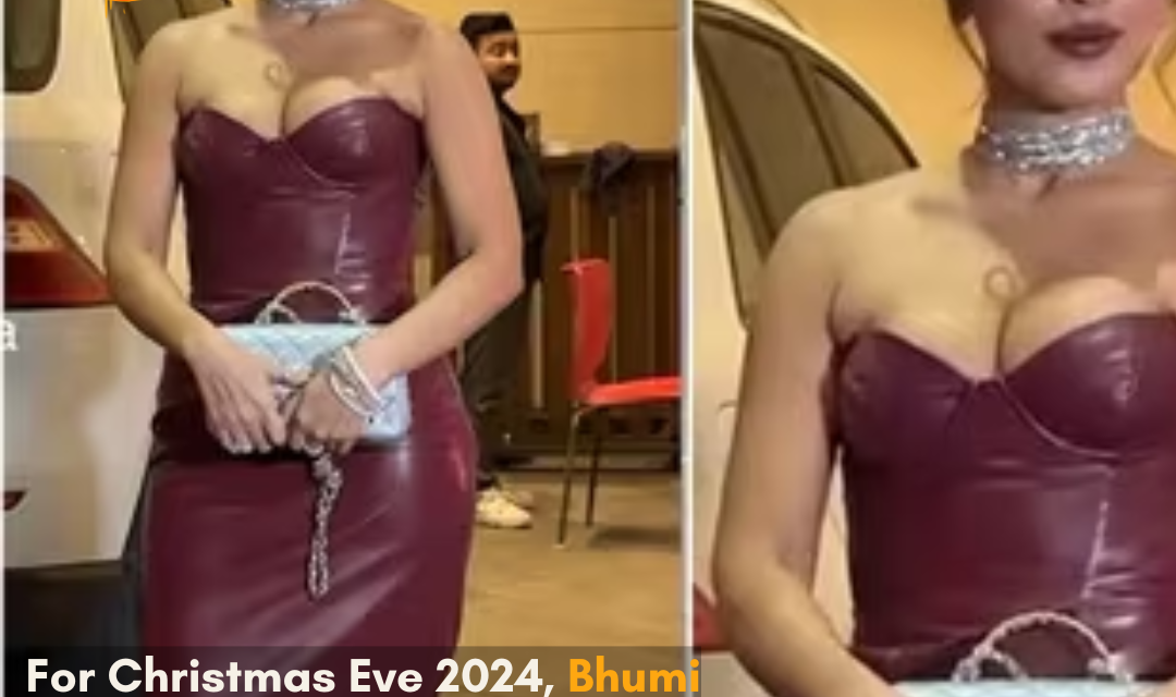 The actress wore a strapless burgundy dress and exuded pure glamor.