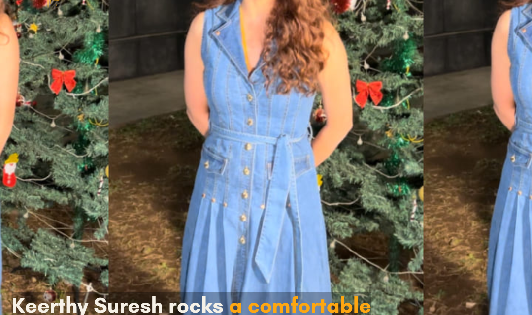 Keerthy Suresh turned heads in a simple yet chic denim dress serving fashion goals.