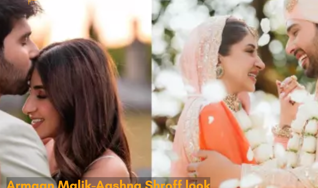 The couple looked picture-perfect, where Aashna wore an orange lehenga while Armaan chose a pink sherwani.
