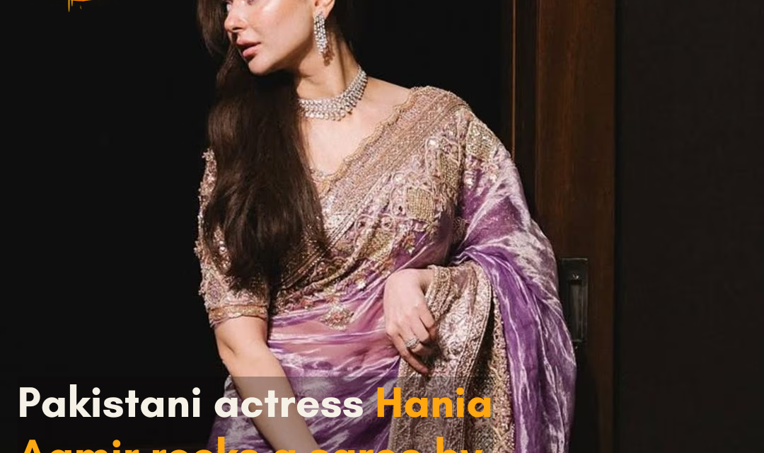 Hania Aamir looks stunning in an ethnic look, wearing a lavender Manish Malhotra saree.