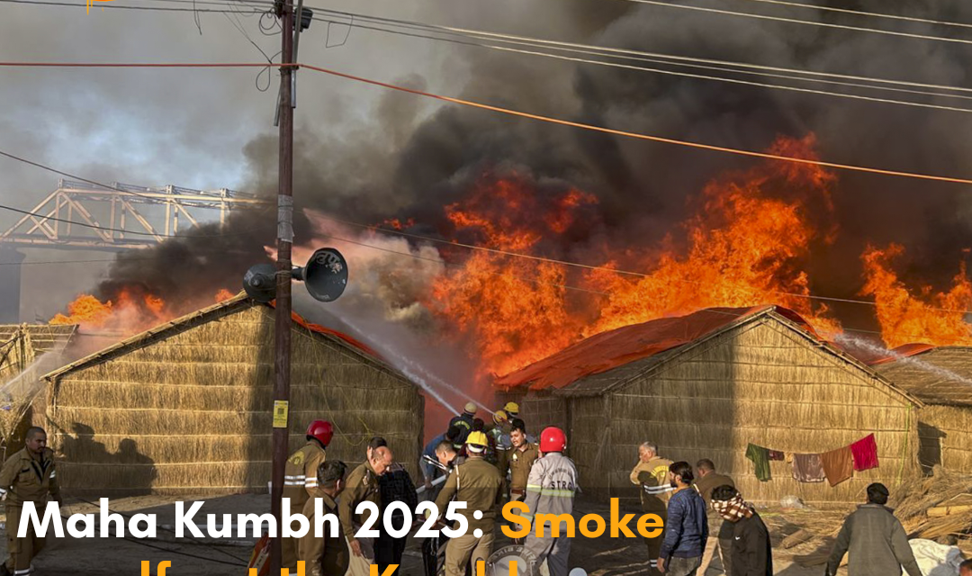 A drone footage shows how smoke engulfs the Kumbh camp after a gas cylinder exploded on Sunday.