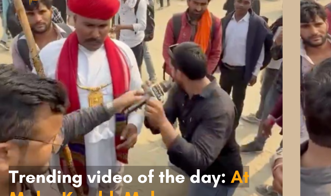 After stealing the reporter’s mic, the man defends it as his prank; the video has gone viral.