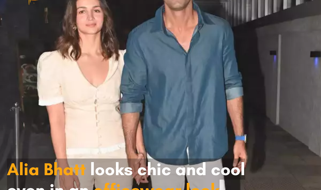 Alia Bhatt chose a chic officewear outfit for a quick outing to celebrate director Sanjay Leela Bhansali’s birthday with Ranbir Kapoor and Vicky Kaushal.