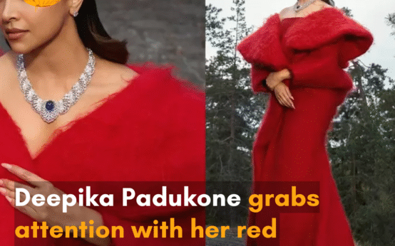 The actress looked stunning in her red gown, paired with a robe and a luxe diamond necklace, at the Cartier event in Stockholm.