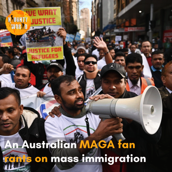 An Australian MAGA fan rants on mass immigration