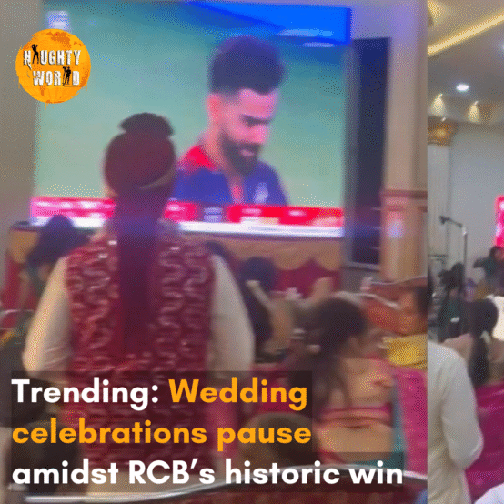 RCB won the IPL Trophy after 18 years for the first time; amidst this, a wedding paused as guests gathered to watch their historic maiden win.