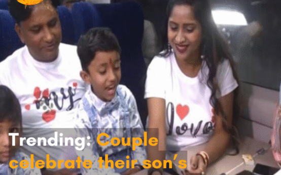 Trending: Couple celebrate their son’s birthday in first Vande Bharat to Kashmir