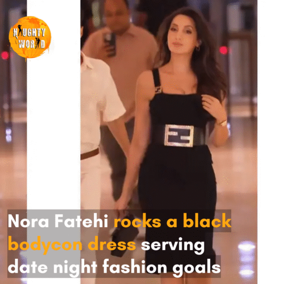 Nora stepped out in style in a striking black midi bodycon dress, looking like a diva.