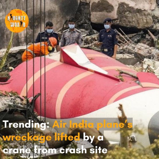 A crane lifted the Air India Boeing 787 Dreamliner’s wreckage from the crash site in Ahmedabad.