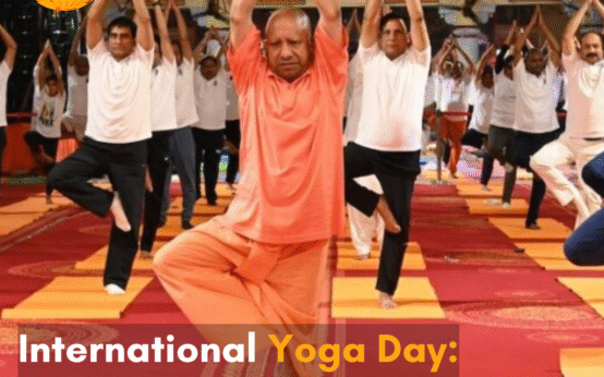 The Uttar Pradesh CM was seen attending a mass yoga session in Gorakhpur, celebrating the 11th International Yoga Day theme - Yoga for One Earth, One Health.