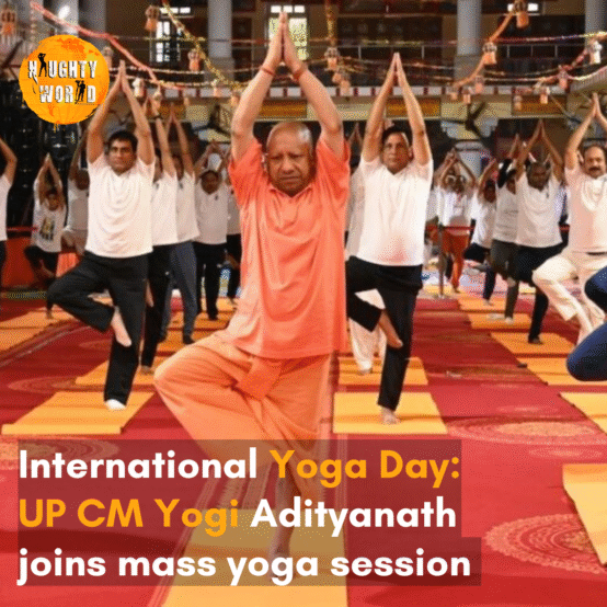 The Uttar Pradesh CM was seen attending a mass yoga session in Gorakhpur, celebrating the 11th International Yoga Day theme - Yoga for One Earth, One Health.