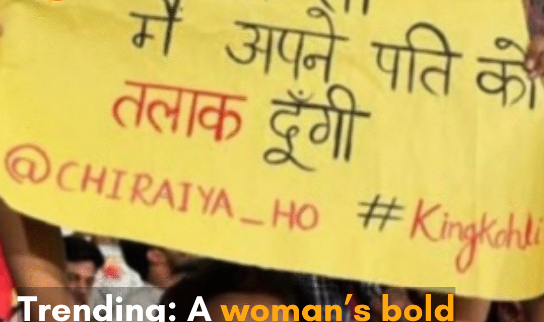 A woman’s dramatic banner catches attention online, pledging to divorce her husband if RCB loses the IPL final.