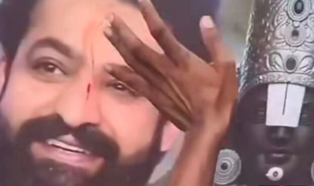 Ardent fan of Jr NTR applied a tilak with his blood on the actor’s poster