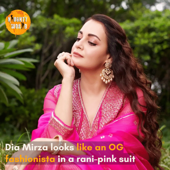 The actress stunned with her natural charm and elegance, looking like a modern-day begum in a rani-pink suit set.