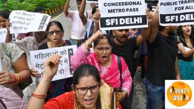 Fare hike in Delhi Metro: Students protest outside Delhi Metro headquarters