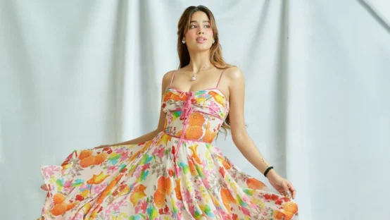 Janhvi Kapoor exudes fresh vibes in a floral dress during Param Sundari promotions