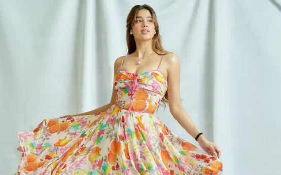 Janhvi Kapoor exudes fresh vibes in a floral dress during Param Sundari promotions