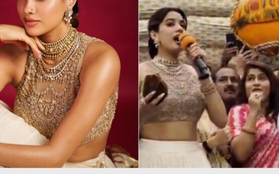Janhvi Kapoor, in an Anita Dongrelehenga, stuns everyone at a DahiHandi event