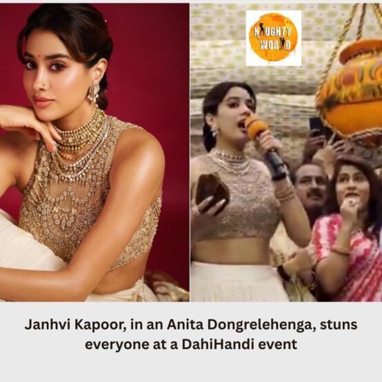 Janhvi Kapoor, in an Anita Dongrelehenga, stuns everyone at a DahiHandi event