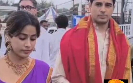 Sidharth Malhotra and Janhvi Kapoor stun in ethnic attire at Tirumala Temple