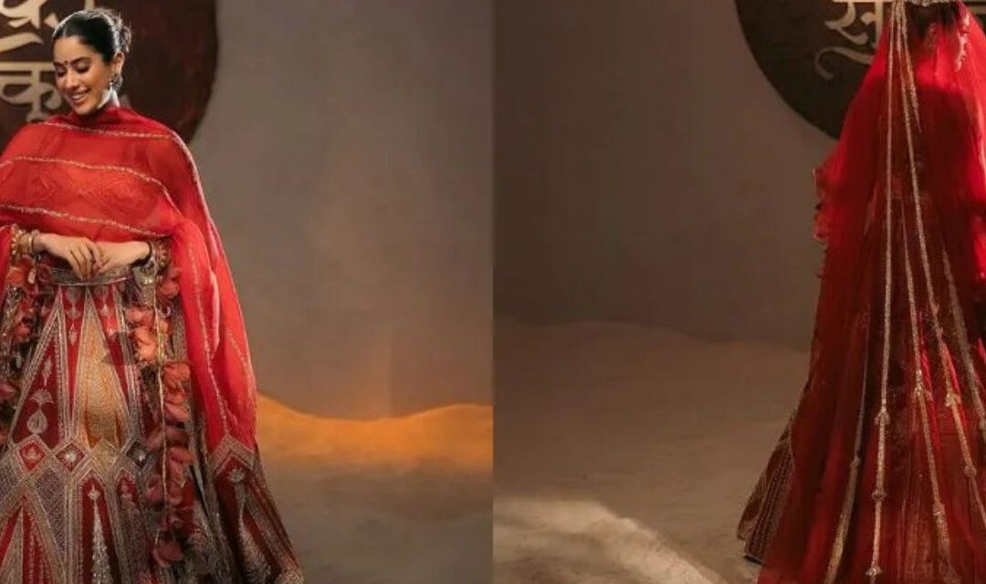Janhvi Kapoor stuns as a Masaba Gupta bride in a dazzling Chandni set