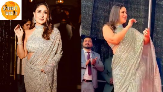 Kareena Kapoor Khan, at a Birmingham store launch, dazzled in a silver saree