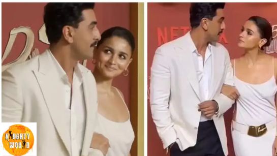 Ranbir Kapoor and Alia Bhatt sizzle in white at ‘The Ba***ds of Bollywood’ premiere