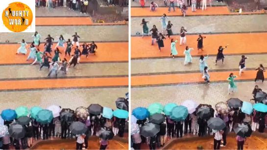 The students performed in heavy rains, mesmerizing the audience and netizens on social media.