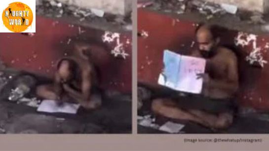 Trending: Video shows a homeless man studying outside a metro station
