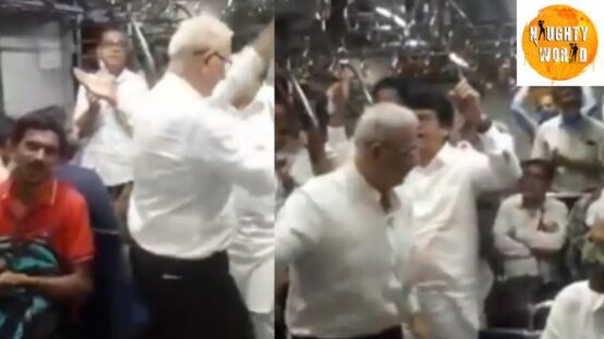 Trending: A Group of men in a Mumbai local seen doing garba