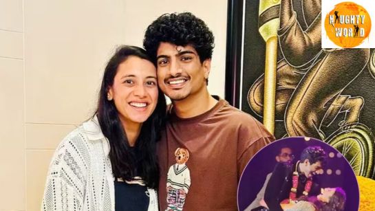 PalashMuchhal does a romantic number with SmritiMandhana on ‘TenuLeke’ at the sangeet