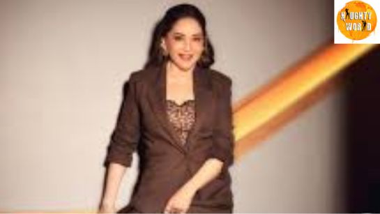 Madhuri Dixit, in her latest appearance, stunned in a chocolate brown blazer