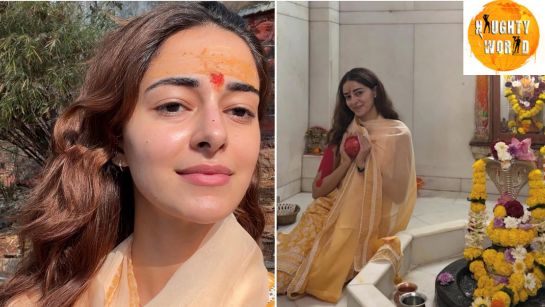 AnanyaPanday, during a temple visit, keeps it minimal and serves ethnic fashion goals