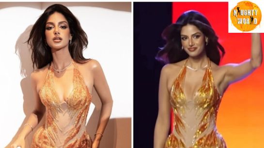 Harnaaz Sandhu steals the show in a gown with a bold criss-cross back