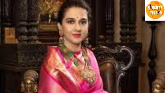RadhikarajeGaekwad, the Maharani of Baroda, turns heads in a blush-pink saree