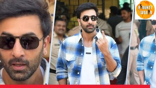 Ranbir Kapoor casts a vote for the BMC elections