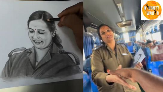 Trending: An artist surprises a KSRTC conductor with a pencil sketch; the internet reacts