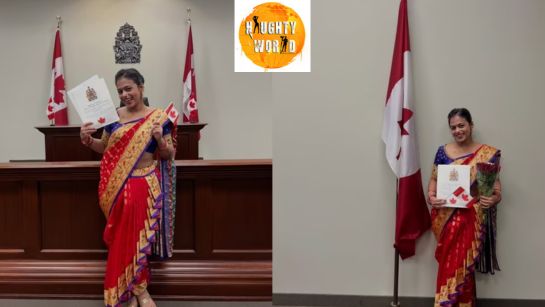 Trending: Attending the Canadian citizenship ceremony, a woman wears a MaharashtrianNauvarisaree