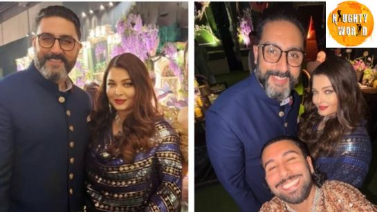 AishwaryaRai and Abhishek Bachchan at a wedding slay in blue outfits
