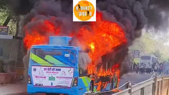 DTC bus runs over pedestrians; angry residents set the bus ablaze