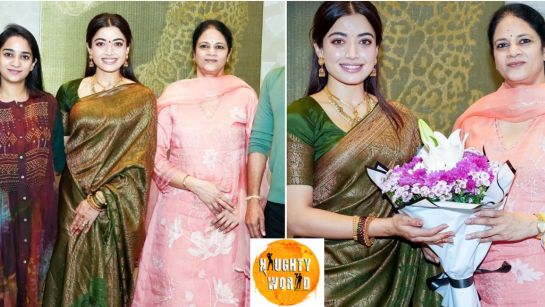 RashmikaMandanna served beautiful looks in a Kanjeevaramsaree