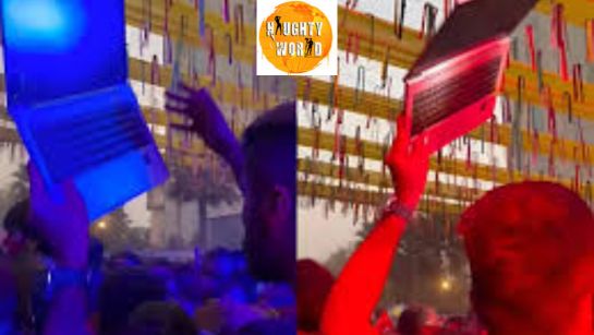 Trending: A Gurgaon corporate employee is seen celebrating Holi with a laptop