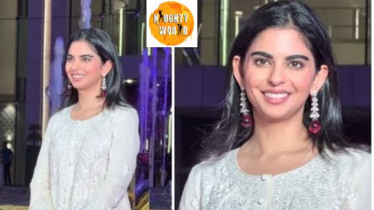 IshaAmbani at the NMACC anniversary gala rock a simple white kurta set