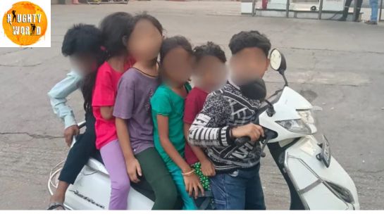 Trending: Six children seen riding a scooter, sparking anger among netizens