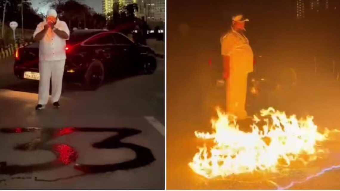 Trending: Mumbai man gets arrested after setting fire on the road for a reel